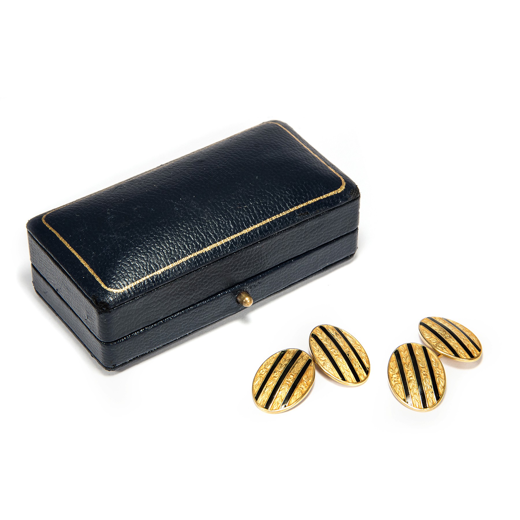 Yellow gold cufflinks by Paul Lévy from Paris, 1920s