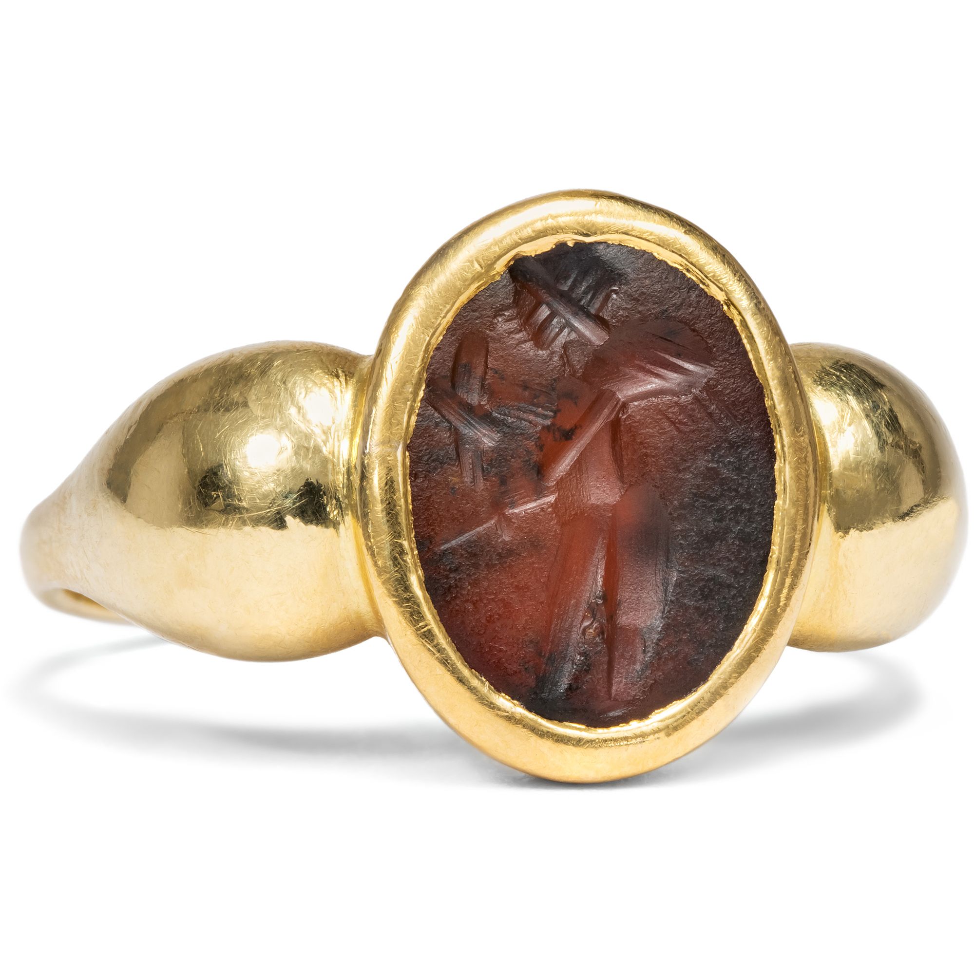 Vintage Ring aus Gold mit einem antiken Intaglio des Amor, 1./2. Jh. n. Chr. / um 1990 Vintage Ring aus Gold mit einem antiken Intaglio des Amor, 1./2. Jh. n. Chr. / um 1990