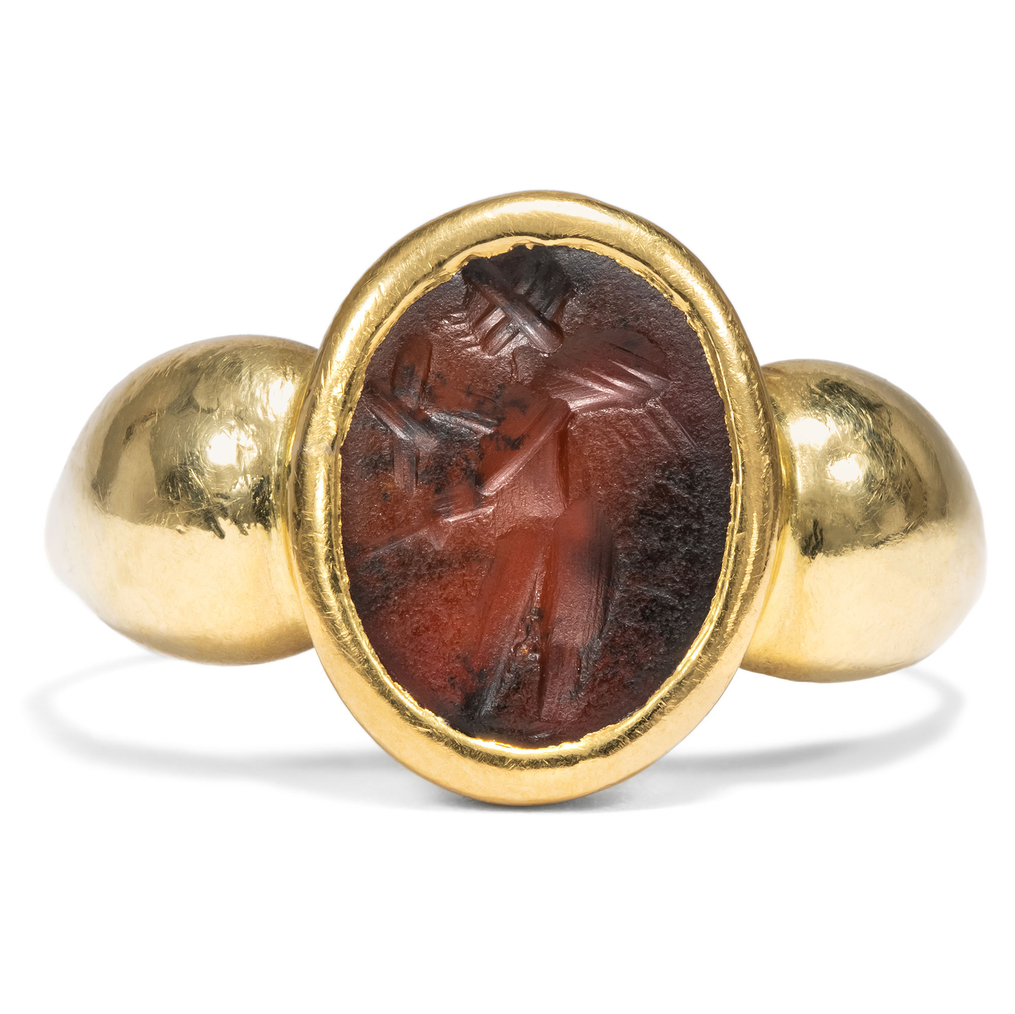 Vintage Ring aus Gold mit einem antiken Intaglio des Amor, 1./2. Jh. n. Chr. / um 1990 Vintage Ring aus Gold mit einem antiken Intaglio des Amor, 1./2. Jh. n. Chr. / um 1990