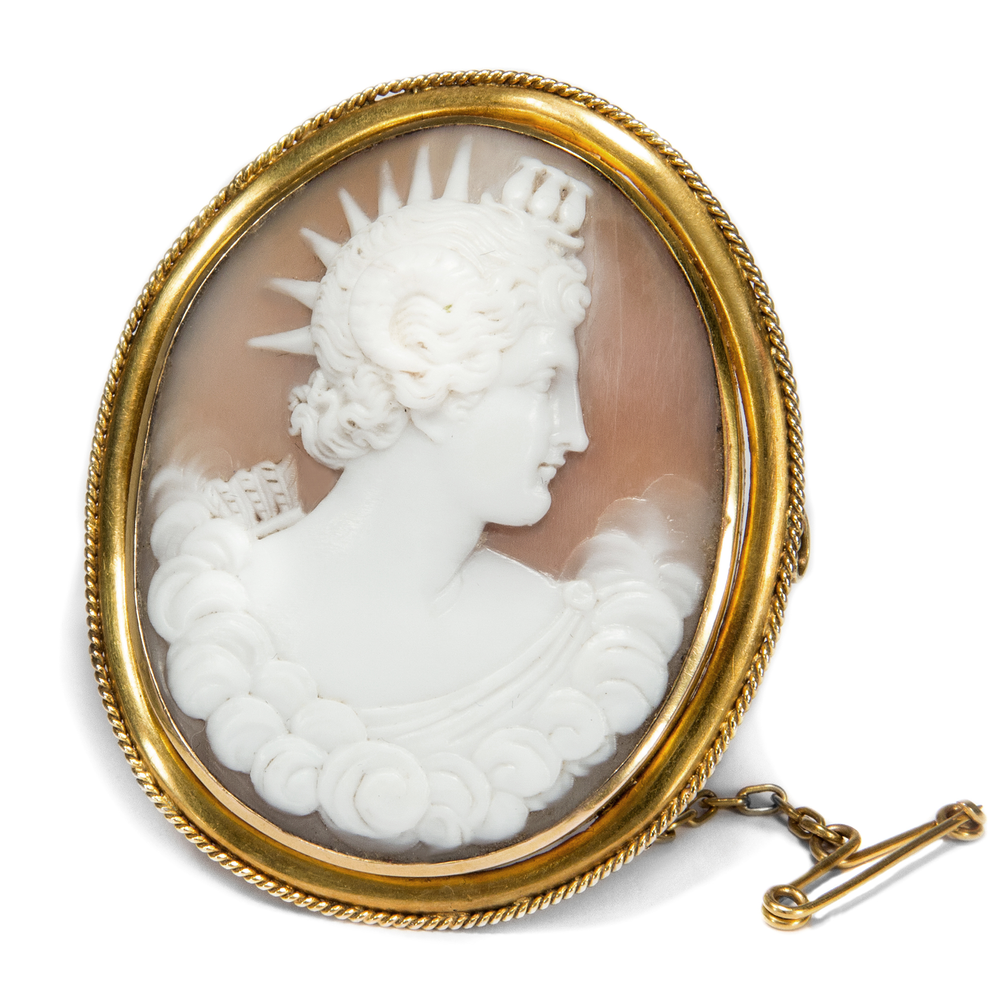 Superbe antike Muschelgemme Alexanders des Großen, um 1820 Superbe antike Muschelgemme Alexanders des Großen, um 1820