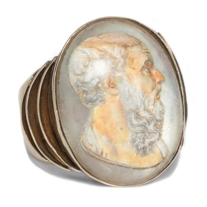 Men's ring of the late Art Déco with Essex Crystal, around 1940 Men's ring of the late Art Déco with Essex Crystal, around 1940