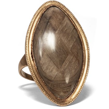 Georgian: English mourning ring for Clement Collins made of gold & hair, dated 1789 Georgian: English mourning ring for Clement Collins made of gold & hair, dated 1789