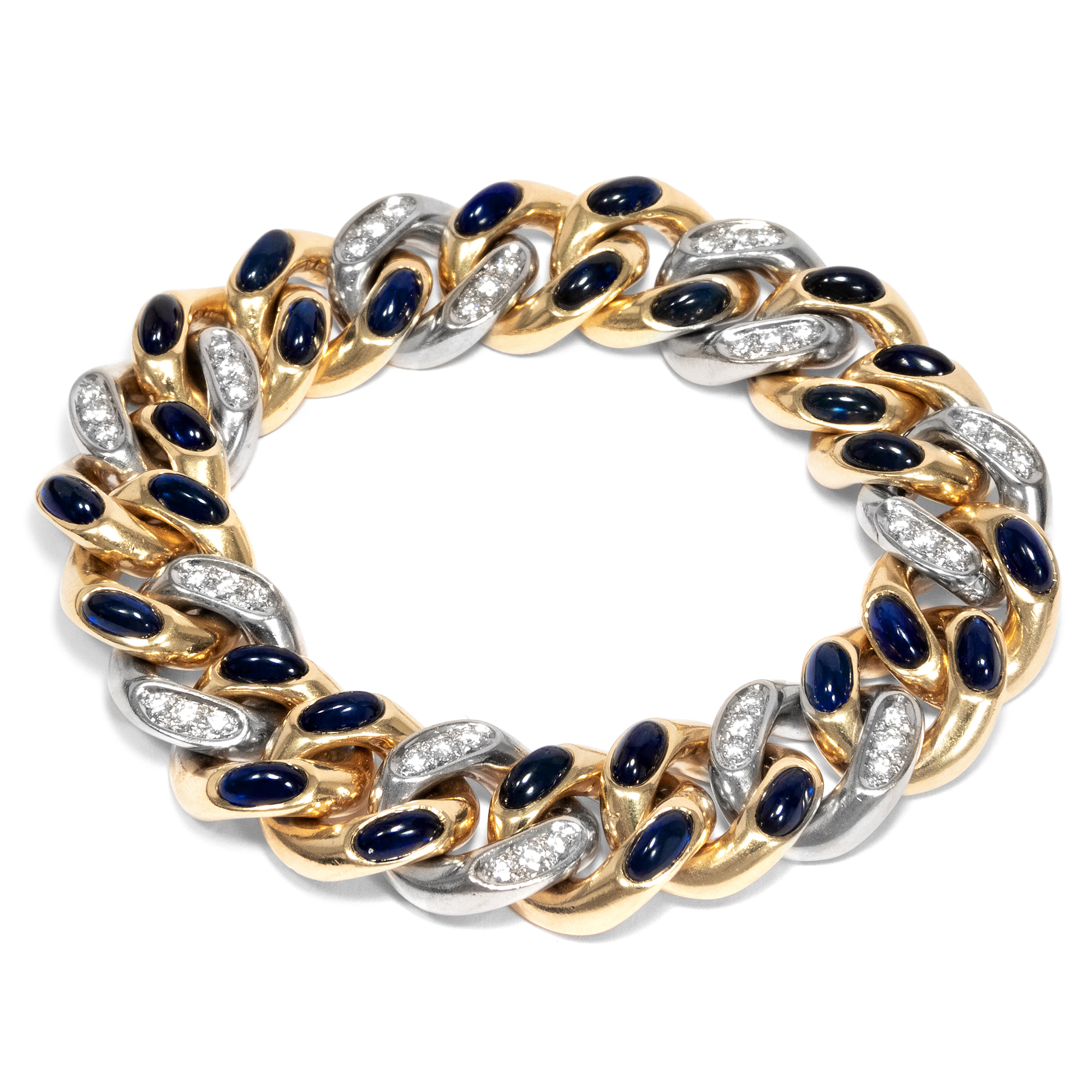 Wonderful "Tango" bracelet by Pomellato with sapphires & diamonds, made 1981