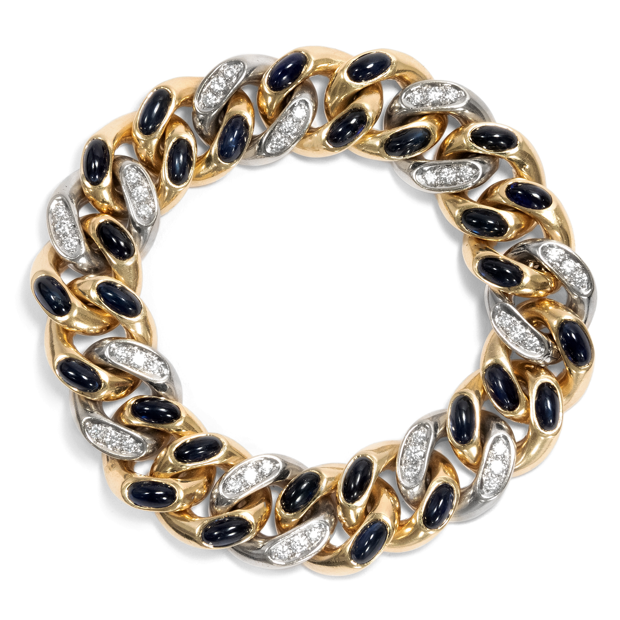 Wonderful "Tango" bracelet by Pomellato with sapphires & diamonds, made 1981