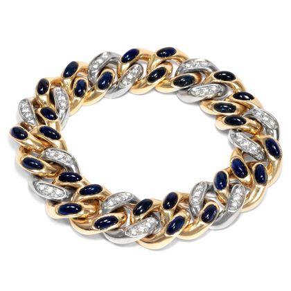 Wonderful "Tango" bracelet by Pomellato with sapphires & diamonds, made 1981 Wonderful "Tango" bracelet by Pomellato with sapphires & diamonds, made 1981