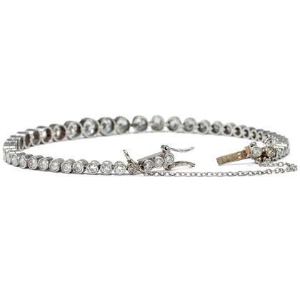 Vintage Brillantarmband mit 5,36 ct Diamanten in Platin, um 1960 Vintage Brillantarmband mit 5,36 ct Diamanten in Platin, um 1960