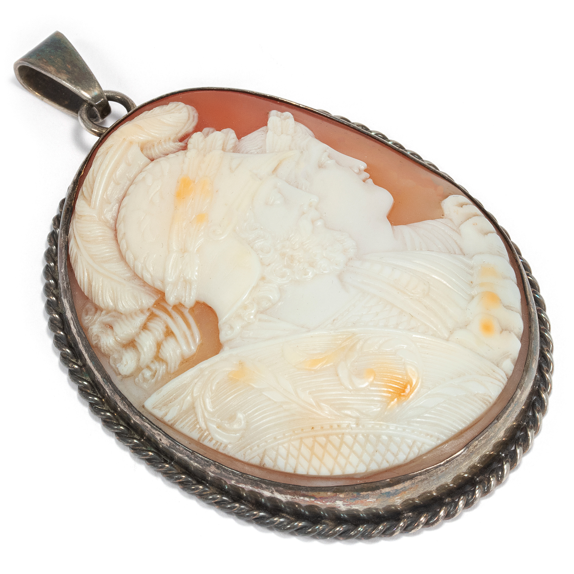 Large shell cameo depicting Mars and Bellona, c. 1875