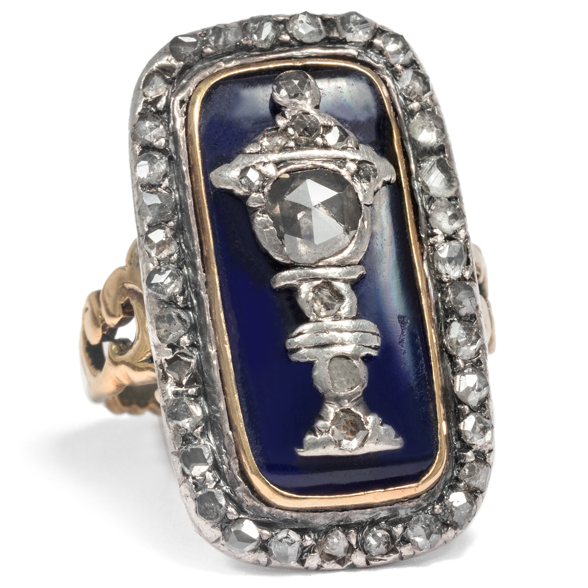 Antique Neo-Classical Diamond Ring in Silver & Gold, ca. 1790