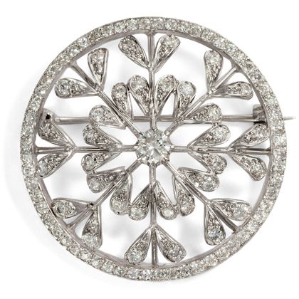 Vintage Brosche mit 2,44 ct Diamanten in Platin, um 1950 Vintage Brosche mit 2,44 ct Diamanten in Platin, um 1950