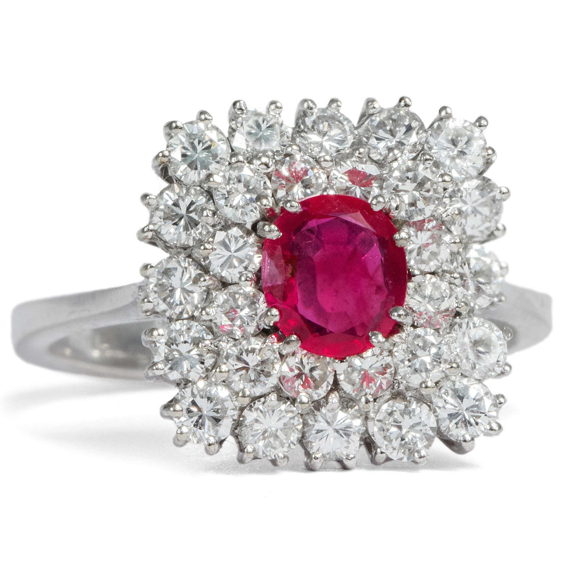 Gorgeous Vintage Ring with Natural Ruby & Diamonds, 1970s