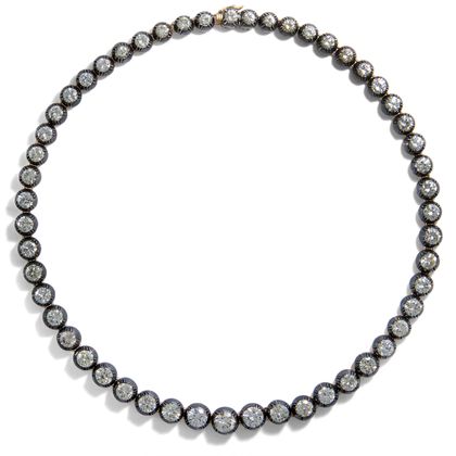Prachtvolles vintage Rivière-Collier aus 53 Brillanten, England um 1950 Prachtvolles vintage Rivière-Collier aus 53 Brillanten, England um 1950
