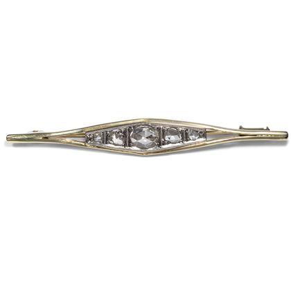 Brooch of the Economic Miracle With Diamond Roses in Gold & Platinum, Around 1955 Brooch of the Economic Miracle With Diamond Roses in Gold & Platinum, Around 1955