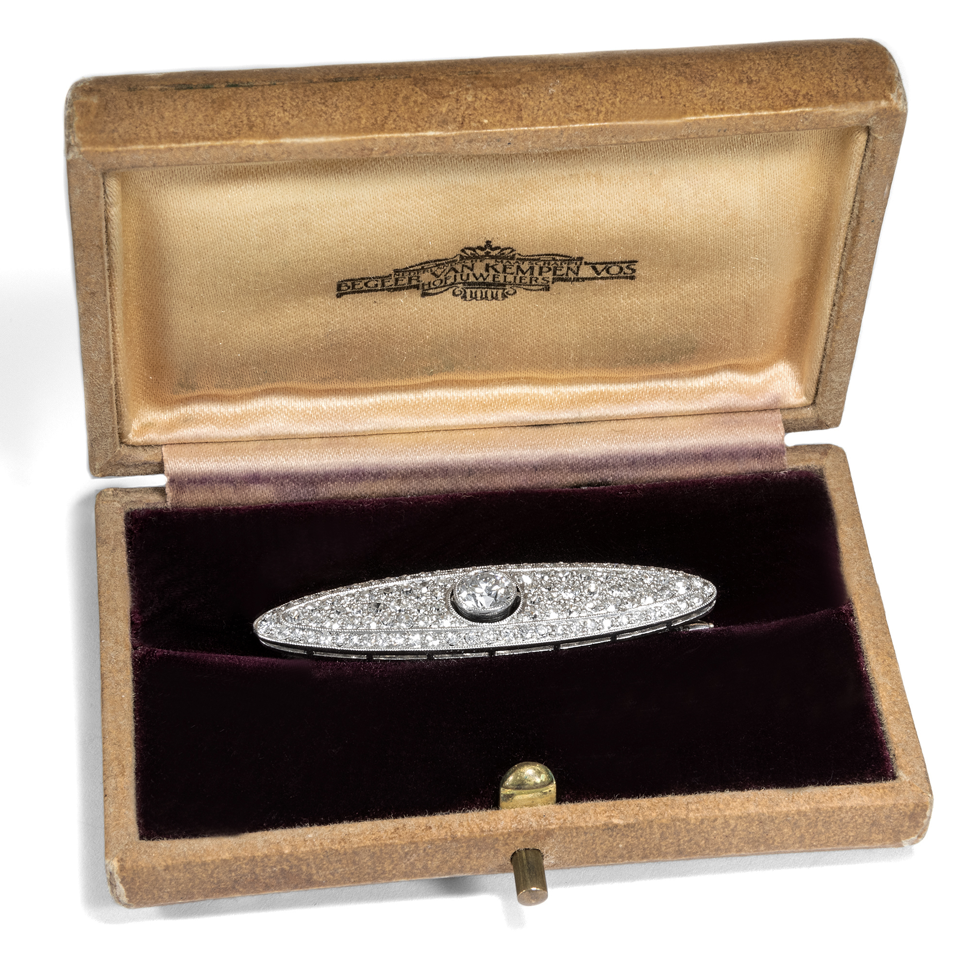 Antike Diamant-Brosche aus Platin, Niederlande um 1925 Antike Diamant-Brosche aus Platin, Niederlande um 1925