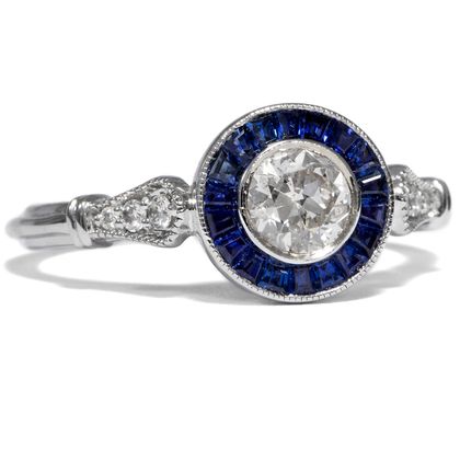 Modern White Gold Ring With 0.41 ct Old European Cut Diamond, ca. 1930/2020 Modern White Gold Ring With 0.41 ct Old European Cut Diamond, ca. 1930/2020