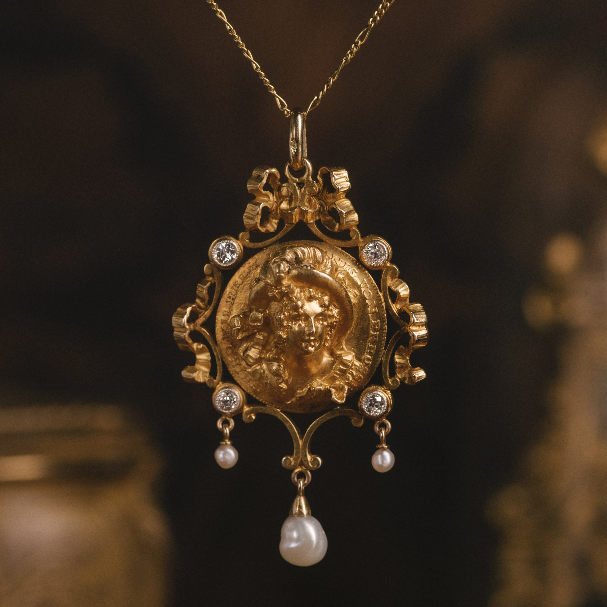 Rare Pendant Made of a Frederick d'or Coin From 1799, Around 1900
