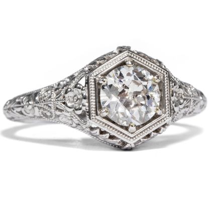 Antique 0.718 ct Old European Cut Diamond in an Unworn White Gold Ring Antique 0.718 ct Old European Cut Diamond in an Unworn White Gold Ring