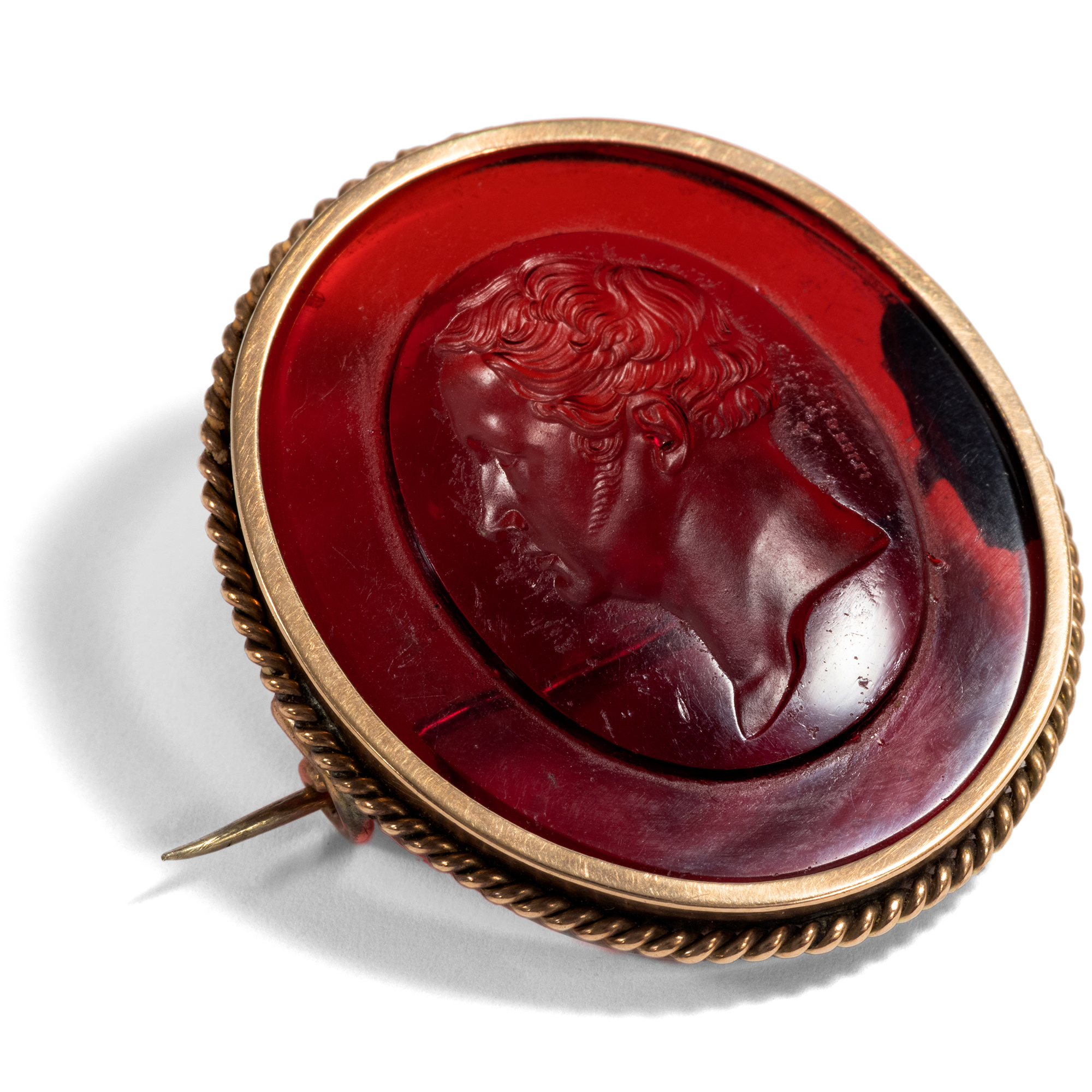 Seltenes Glas-Intaglio Friedrich Wilhelms III. von Calandrelli, um 1840 Seltenes Glas-Intaglio Friedrich Wilhelms III. von Calandrelli, um 1840