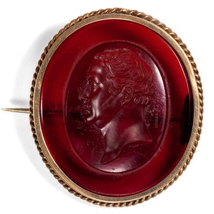Seltenes Glas-Intaglio Friedrich Wilhelms III. von Calandrelli, um 1840 Seltenes Glas-Intaglio Friedrich Wilhelms III. von Calandrelli, um 1840