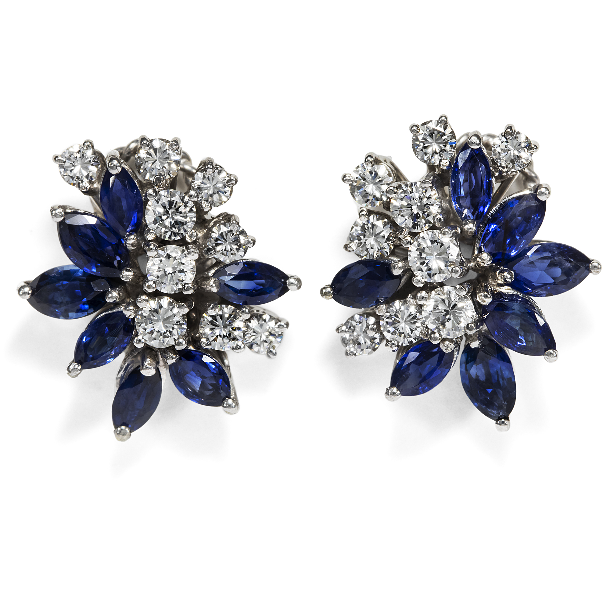 Sapphire deals cluster earrings