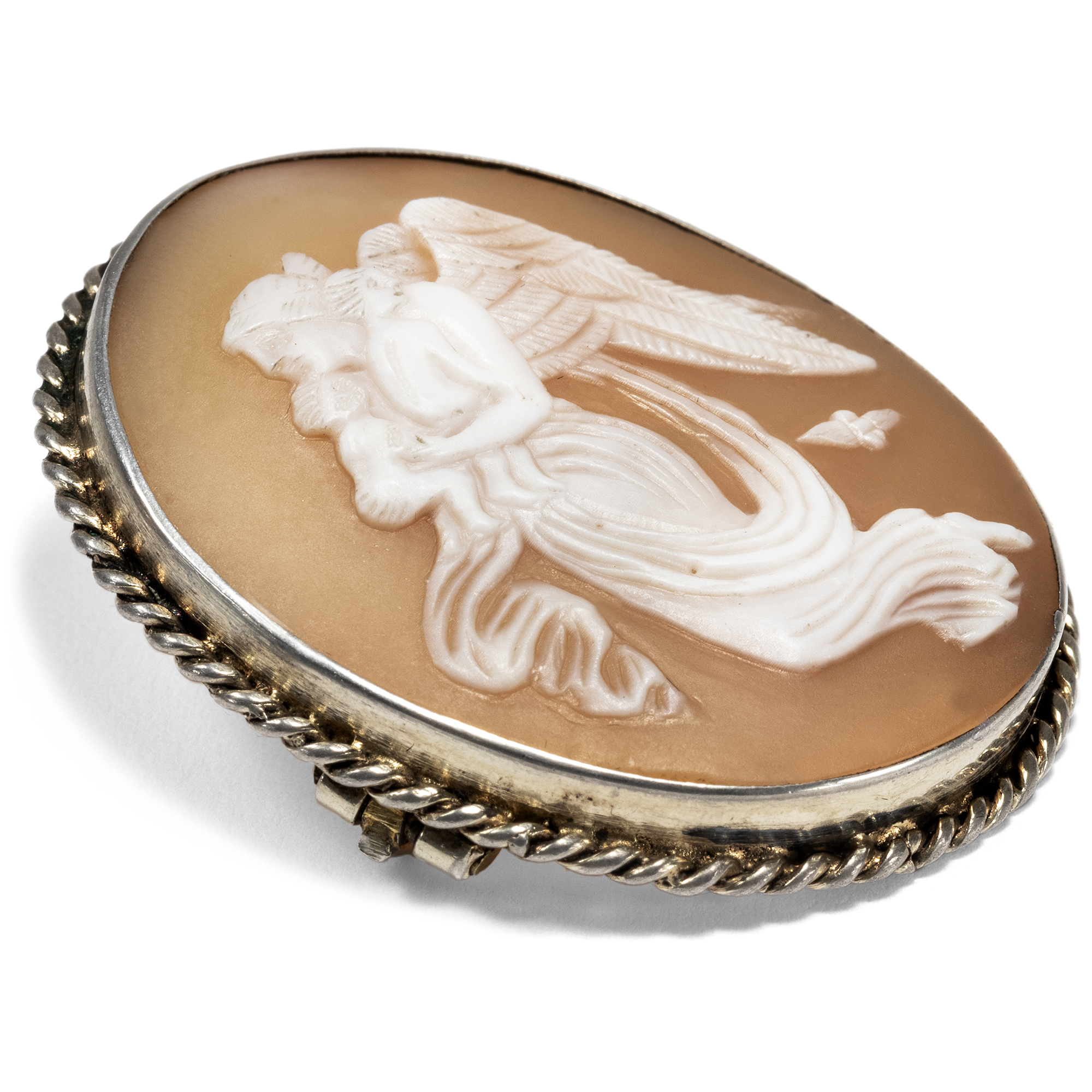 Antique Shell Cameo After Thorvaldsen as Brooch, Around 1920