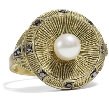 Ungetragener Ring von Theodor Fahrner mit Perle, Pforzheim um 1955 Ungetragener Ring von Theodor Fahrner mit Perle, Pforzheim um 1955
