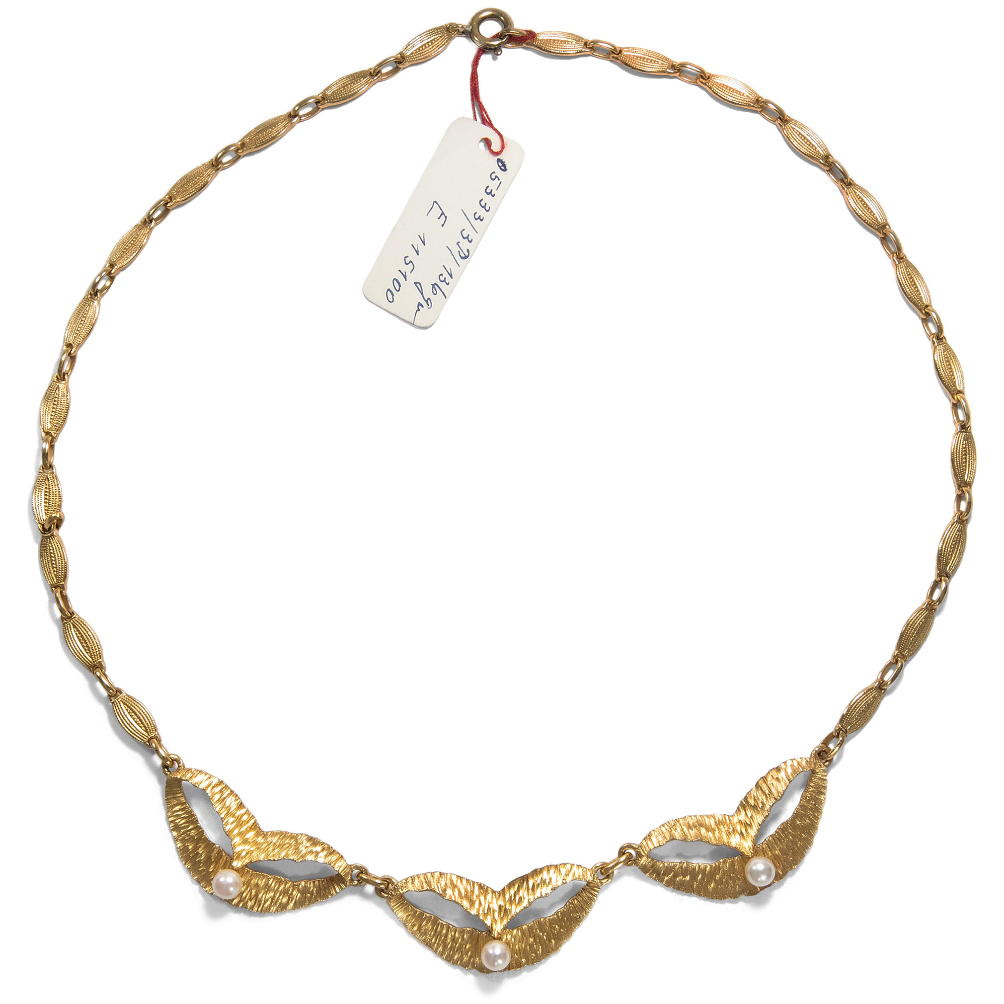 Modernist Midcentury Necklace in Gilded Silver by Theodor Fahrner, 1950s