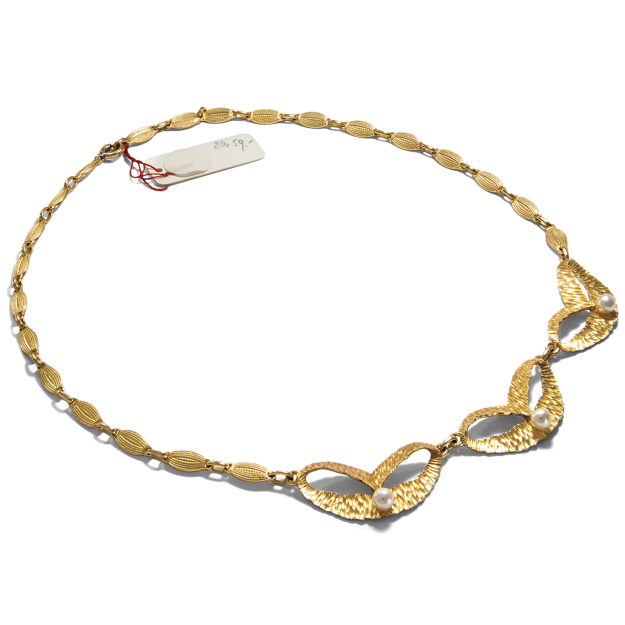 Modernist Midcentury Necklace in Gilded Silver by Theodor Fahrner, 1950s