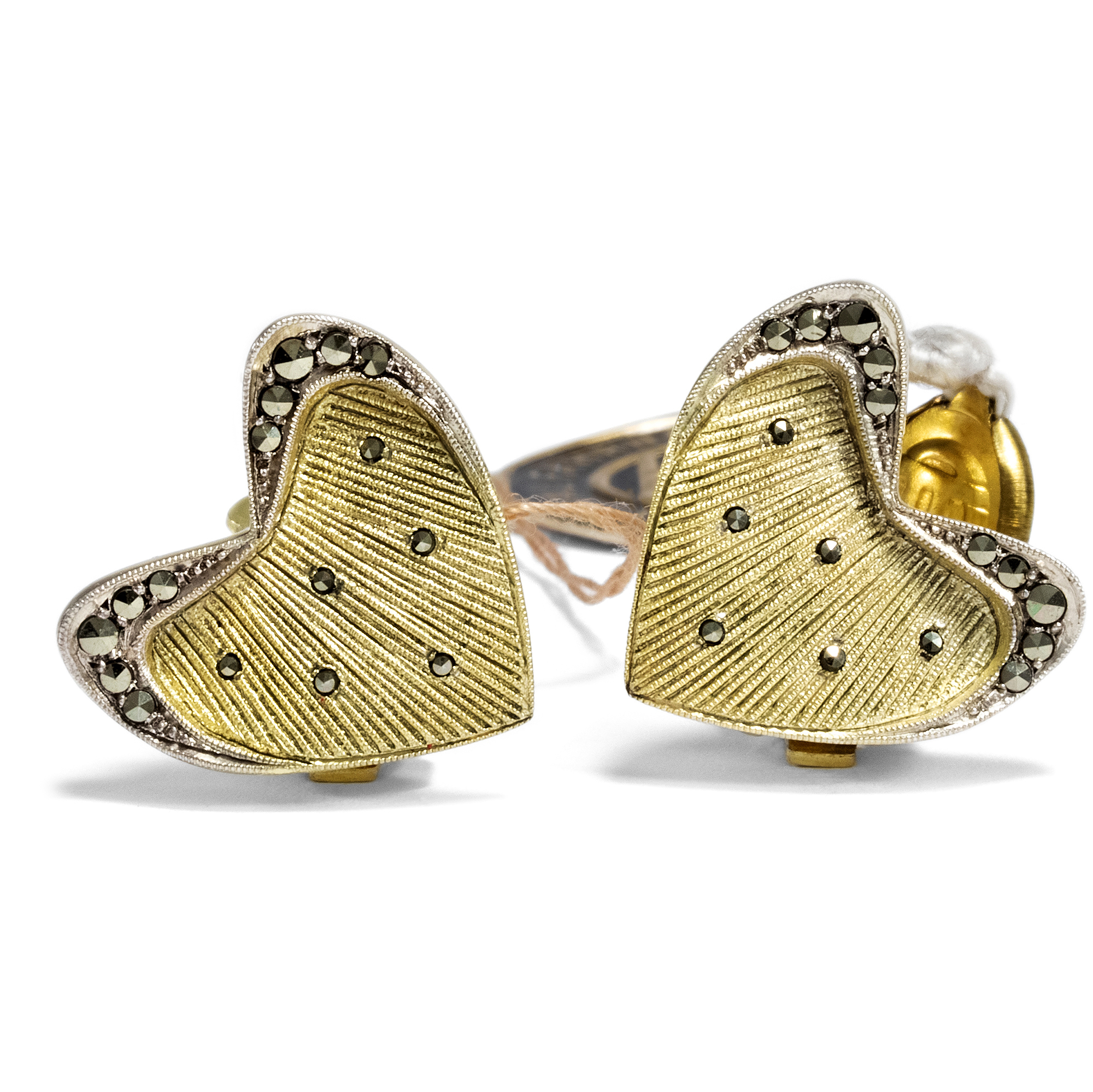 Glamorous Earclips in Gold-Plated Silver by Theodor Fahrner, 1950s Glamorous Earclips in Gold-Plated Silver by Theodor Fahrner, 1950s