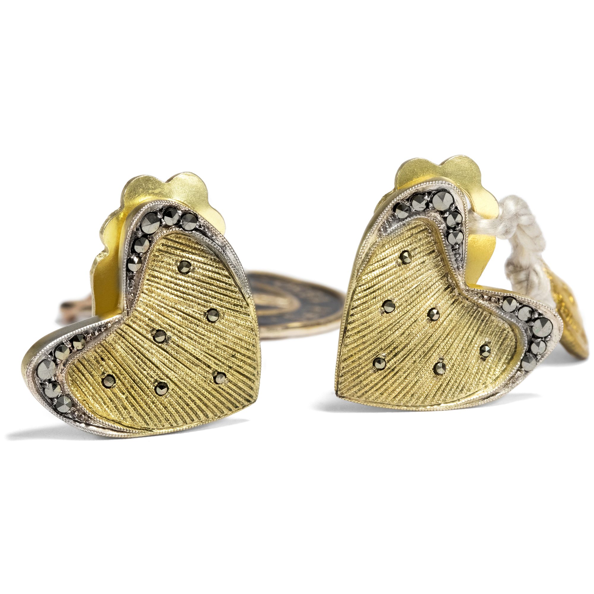 Glamorous Earclips in Gold-Plated Silver by Theodor Fahrner, 1950s Glamorous Earclips in Gold-Plated Silver by Theodor Fahrner, 1950s