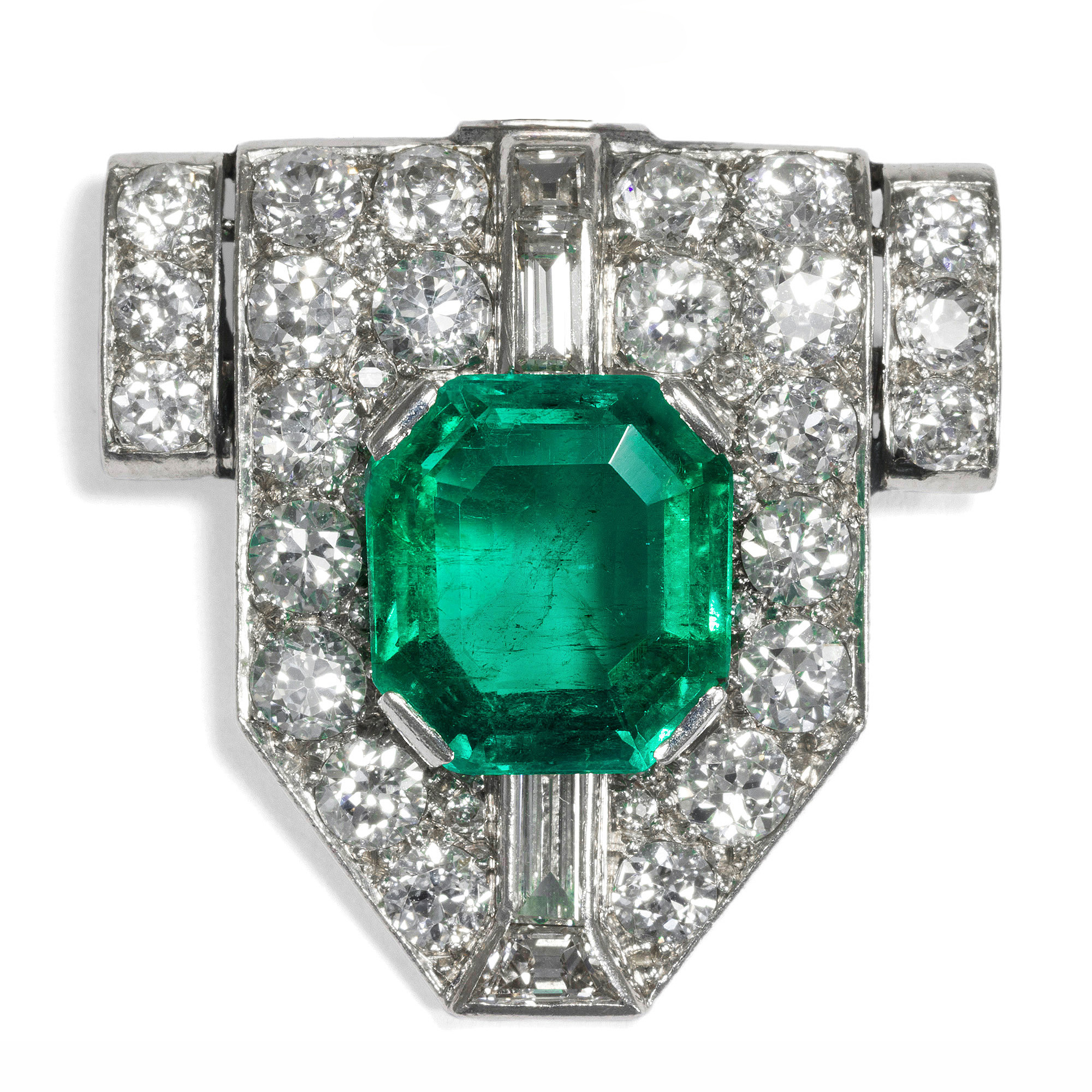 Emerald and diamond on sale brooch