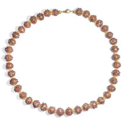 Ungewöhnliche Kette aus indischen „Wedding cake“ Glasperlen, aus unserer Werkstatt Ungewöhnliche Kette aus indischen „Wedding cake“ Glasperlen, aus unserer Werkstatt