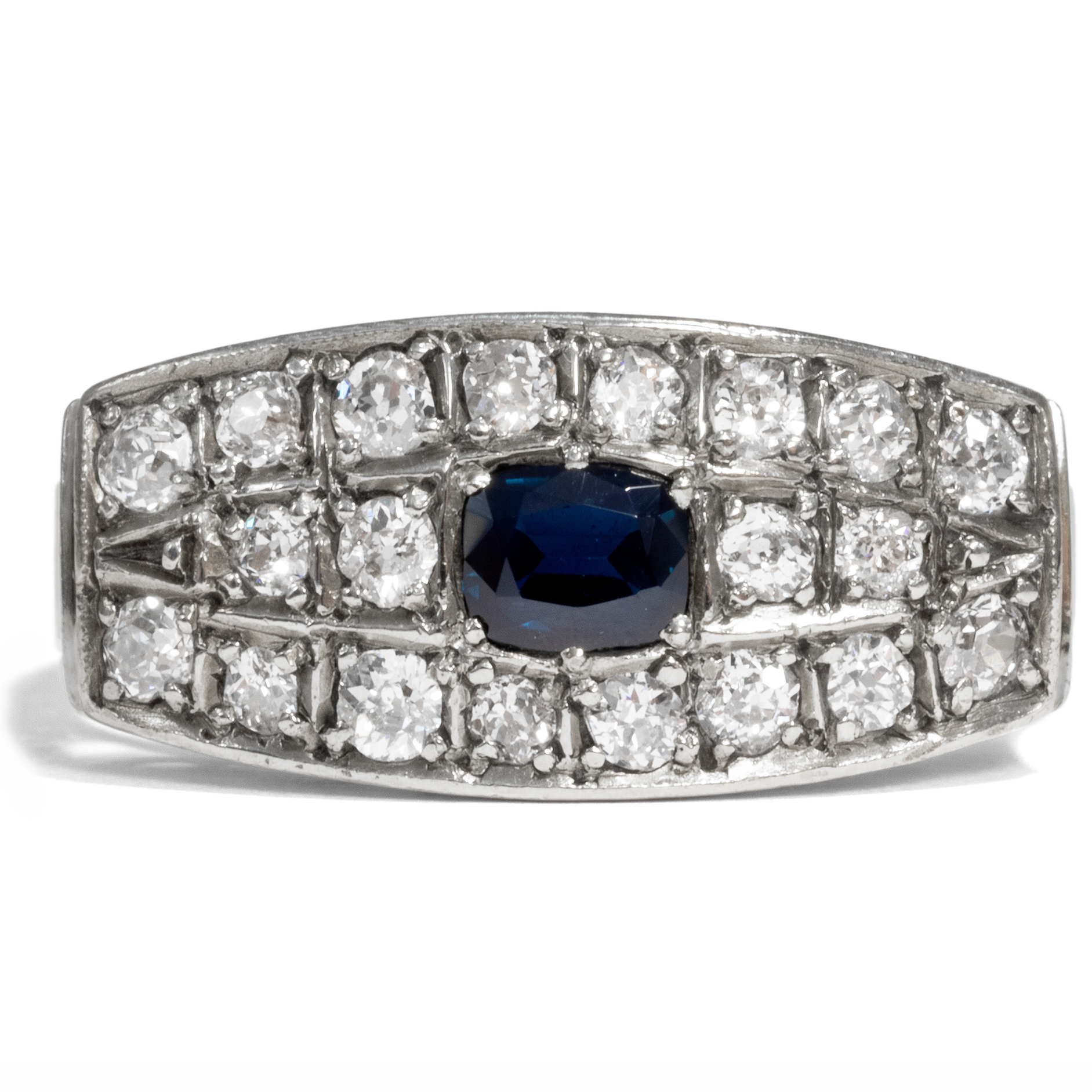 Retro Style Sapphire & Diamond Ring, 1930s