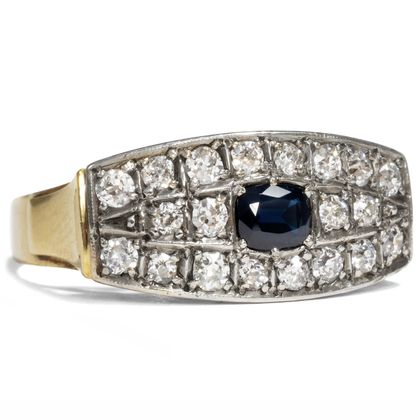 Retro style sapphire and diamond ring, 1930s Retro style sapphire and diamond ring, 1930s