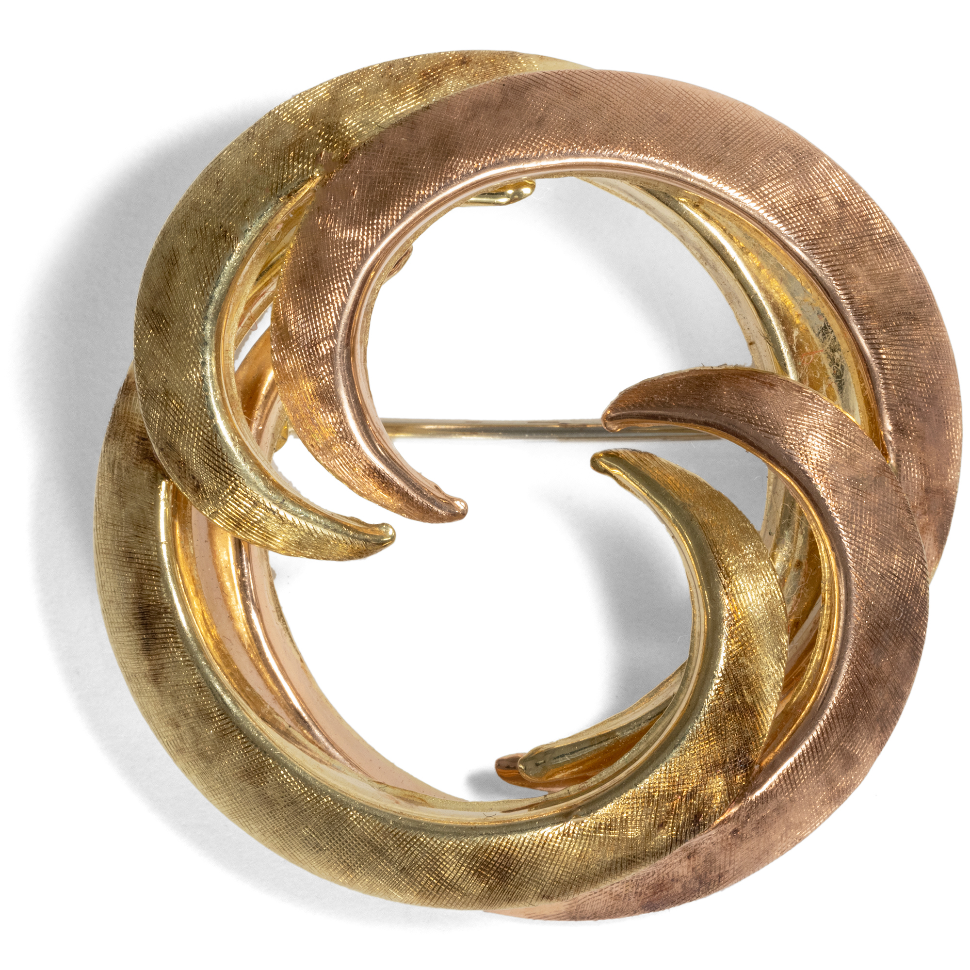 Vintage Brooch in Two-Tone Gold, Germany ca. 1960