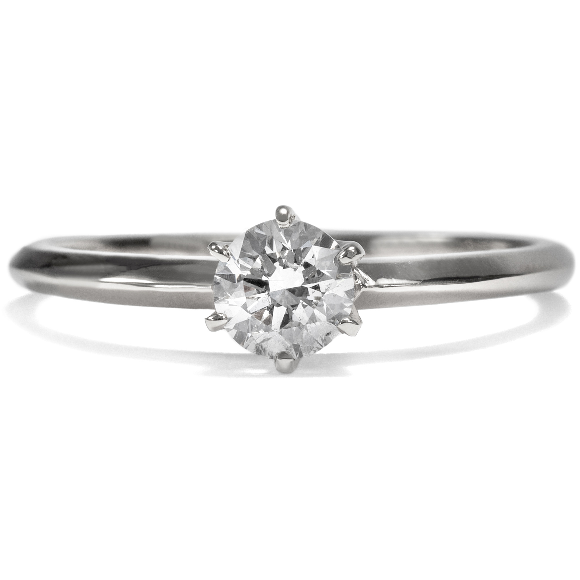 Classic Solitaire Ring With 0.38 ct Diamond in White Gold, Vienna 2021