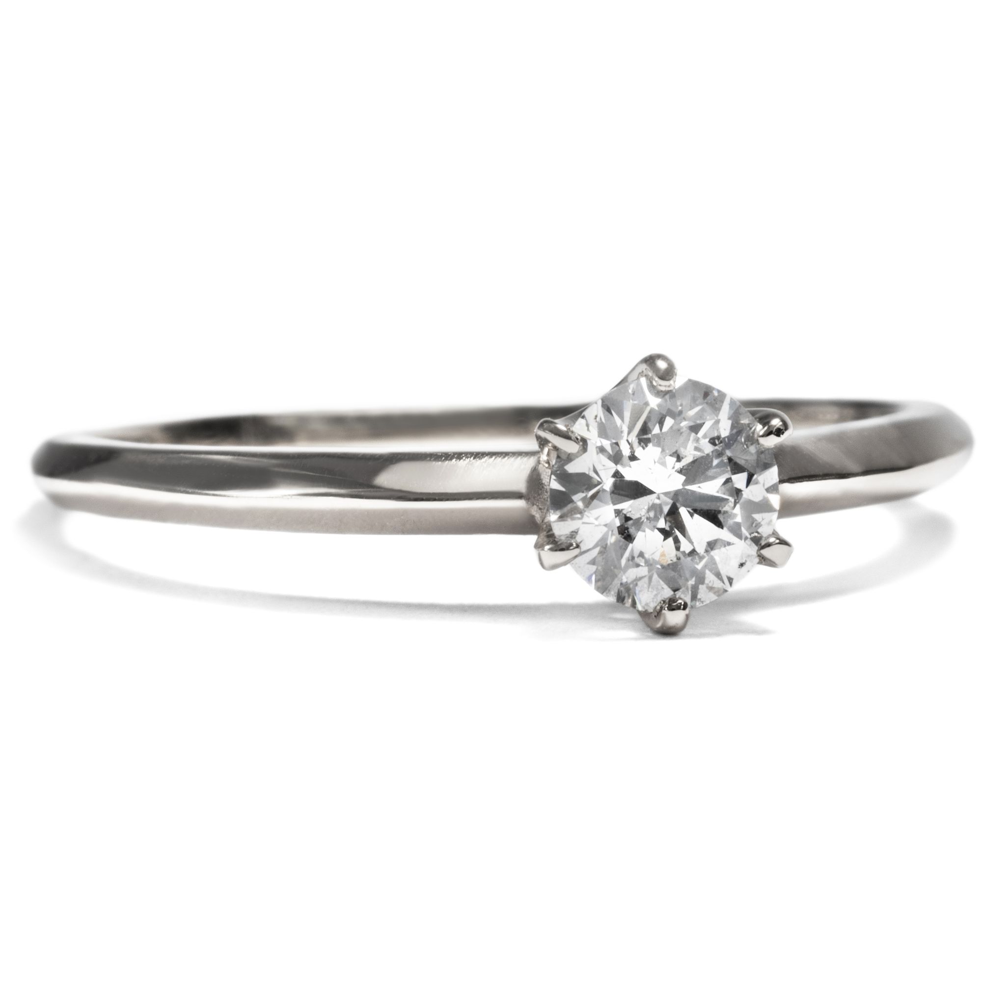 Classic Solitaire Ring With 0.38 ct Diamond in White Gold, Vienna 2021