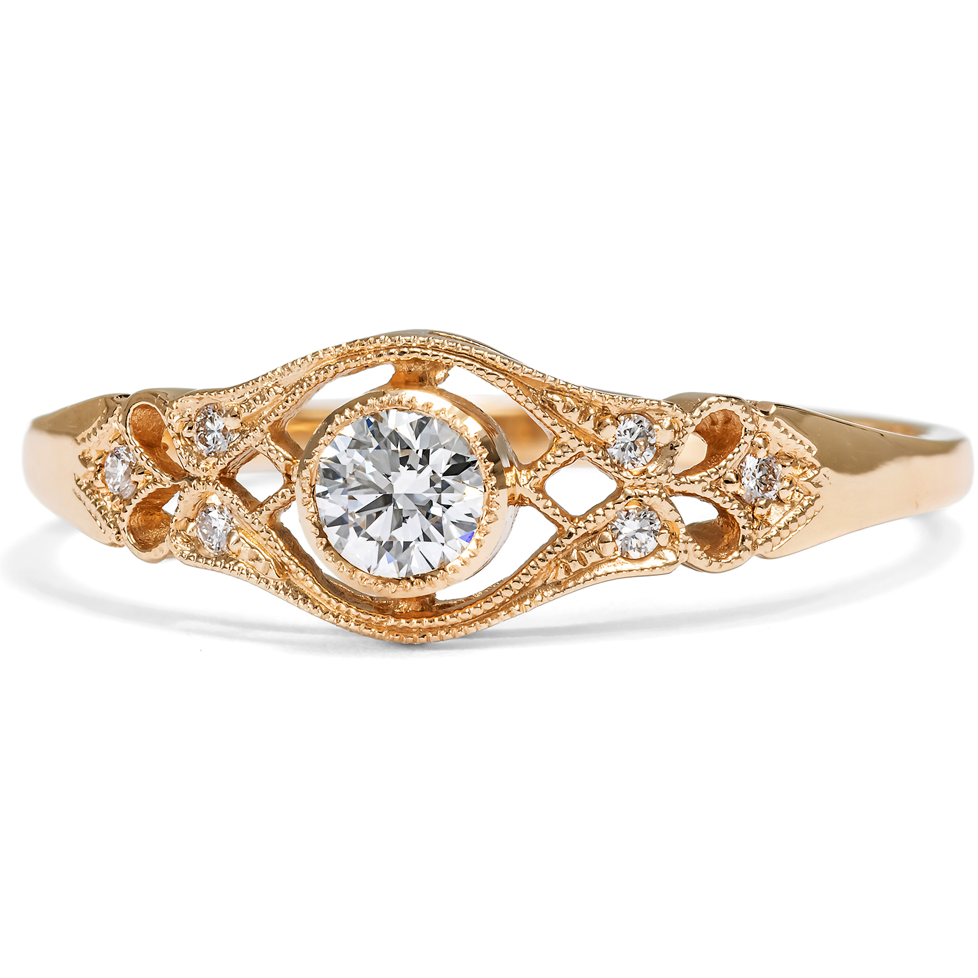 Delicate Rose Gold Ring with Flawless Diamond from Our Workshop Delicate Rose Gold Ring with Flawless Diamond from Our Workshop