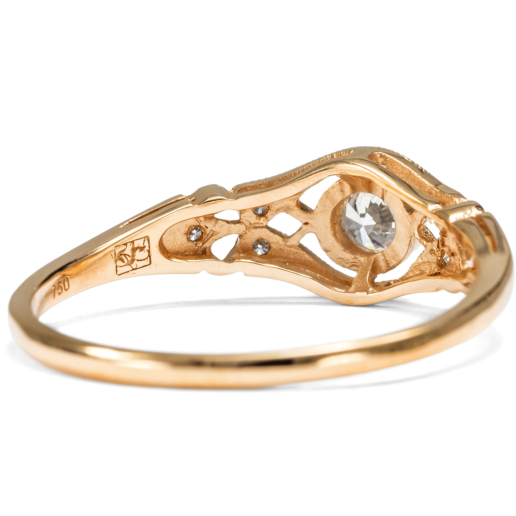 Delicate Rose Gold Ring with Flawless Diamond from Our Workshop Delicate Rose Gold Ring with Flawless Diamond from Our Workshop