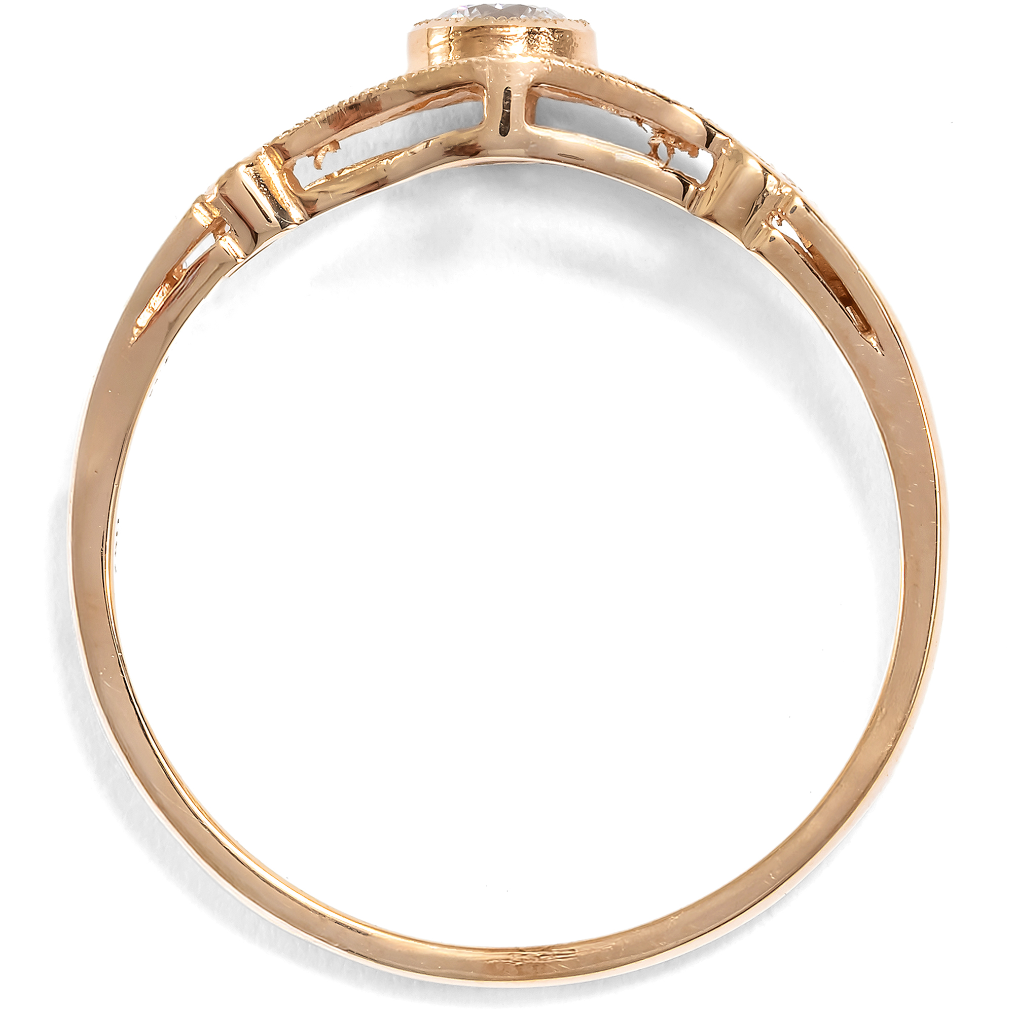 Delicate Rose Gold Ring with Flawless Diamond from Our Workshop Delicate Rose Gold Ring with Flawless Diamond from Our Workshop