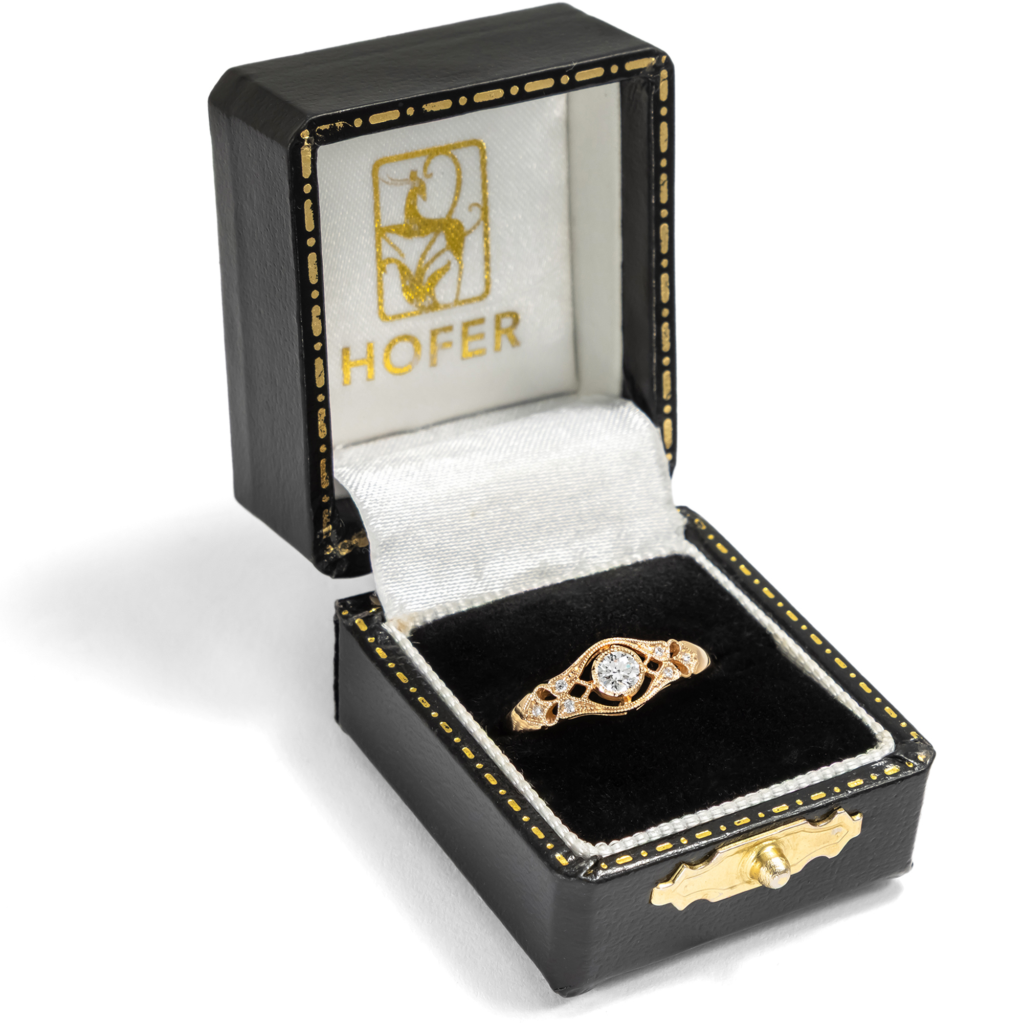 Delicate Rose Gold Ring with Flawless Diamond from Our Workshop Delicate Rose Gold Ring with Flawless Diamond from Our Workshop