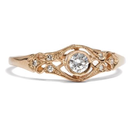 Rose gold ring with flawless diamond from our workshop Rose gold ring with flawless diamond from our workshop
