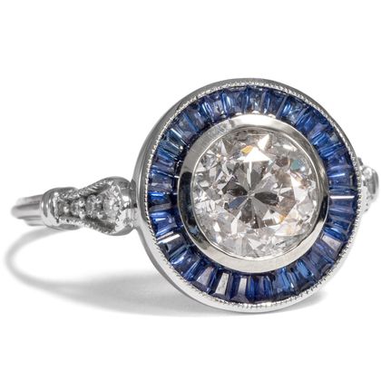 Moderner Weißgold-Ring mit antikem 1,80ct Altschliff-Diamanten, um 1900/2018 Moderner Weißgold-Ring mit antikem 1,80ct Altschliff-Diamanten, um 1900/2018