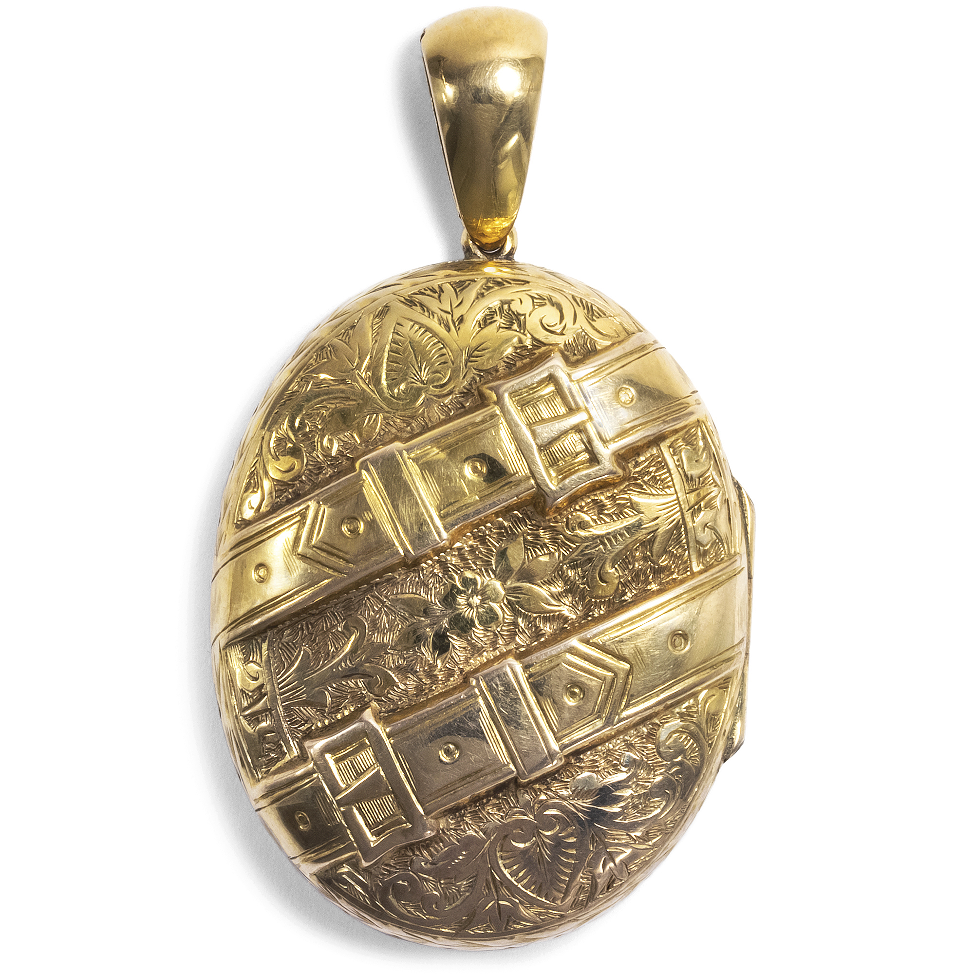 Allusive Gold Locket Pendant, England ca. 1870