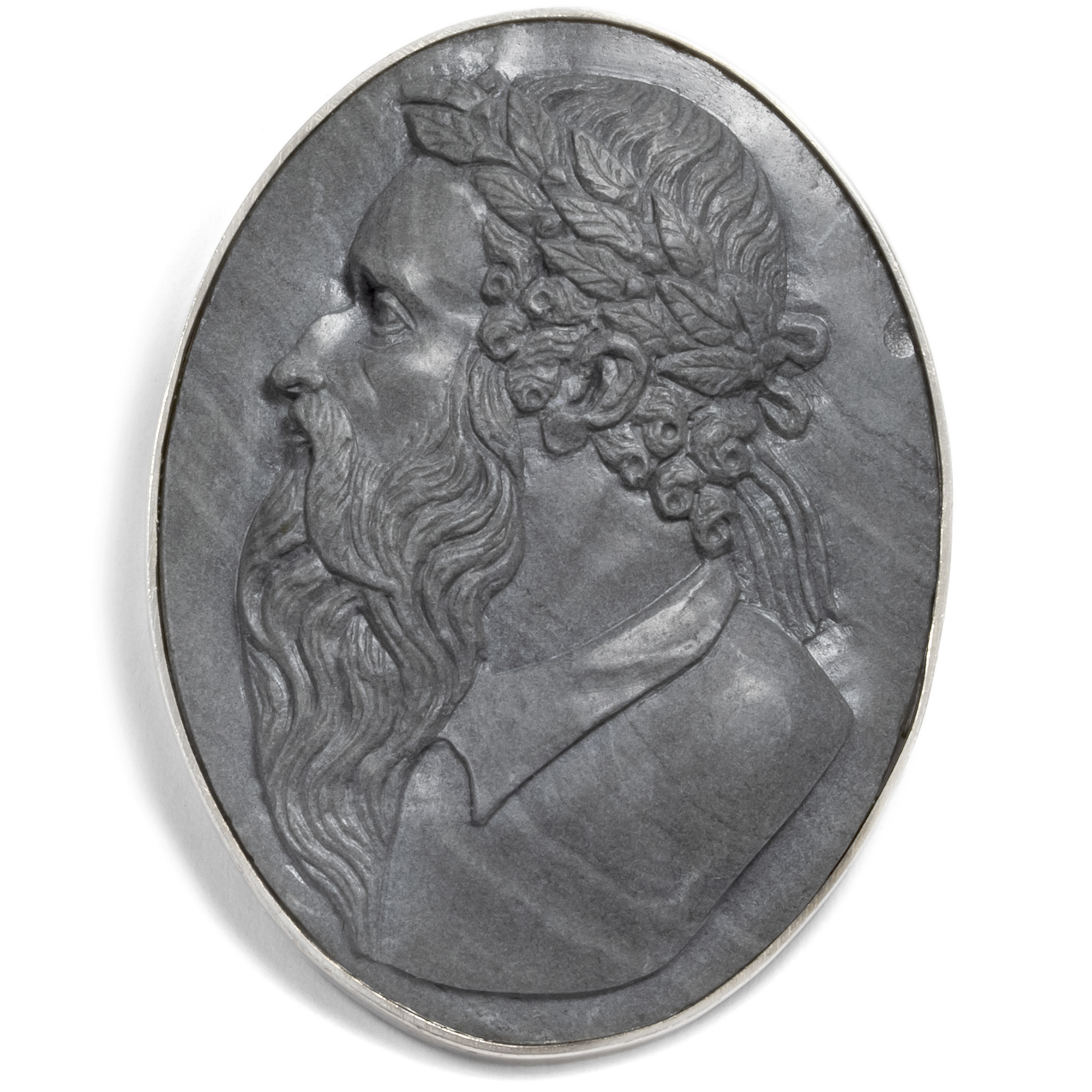 Antique Cameo With Portrait of Pietro Aretino Made of Lava in Modern Setting, c. 1870 & Later