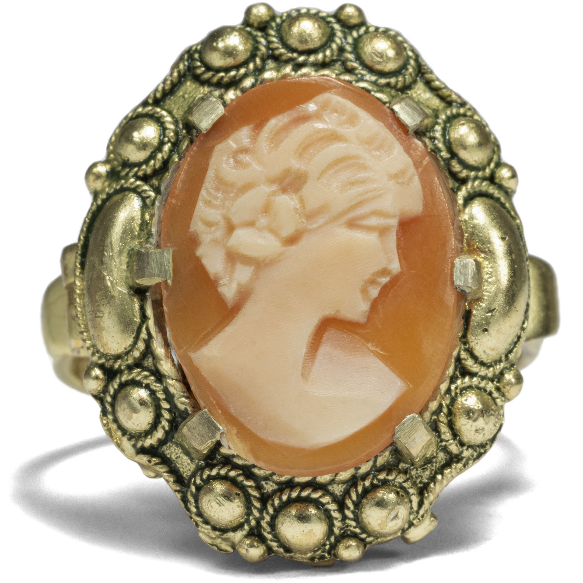 Unworn Ring With Shell Cameo by Theodor Fahrner, Pforzheim Around 1955