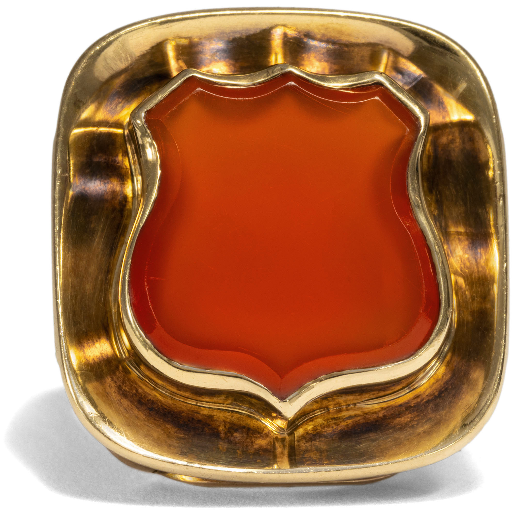 Extravagant Signet Ring Made of Gold & Carnelian, Around 1950