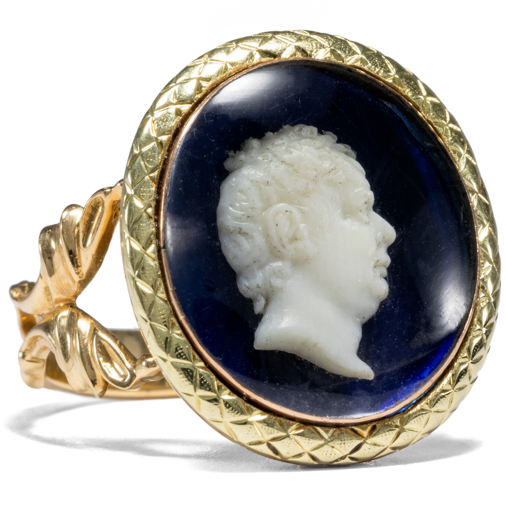 Antique ring with miniature portrait of William IV of Great Britain, around 1835