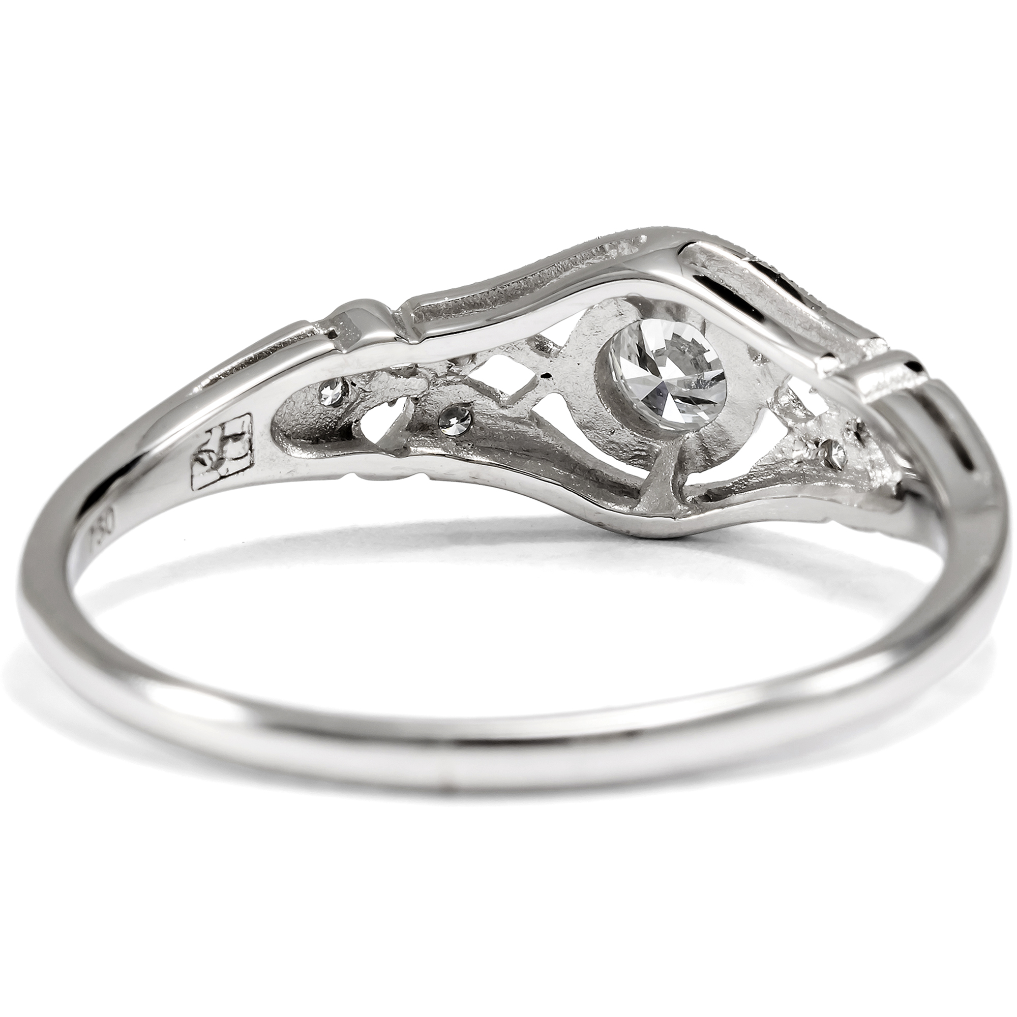 Delicate White Gold Ring With Flawless Diamond From Our Workshop Delicate White Gold Ring With Flawless Diamond From Our Workshop
