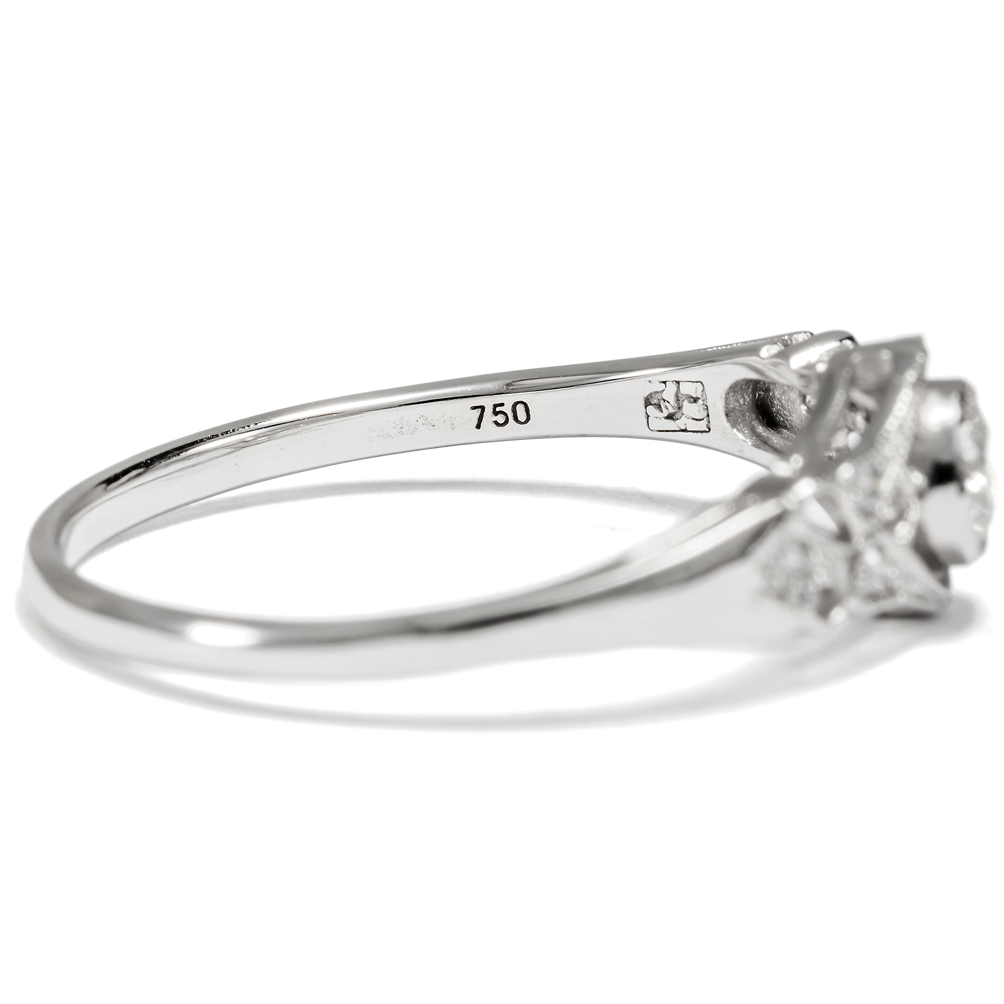 Delicate White Gold Ring With Flawless Diamond From Our Workshop Delicate White Gold Ring With Flawless Diamond From Our Workshop