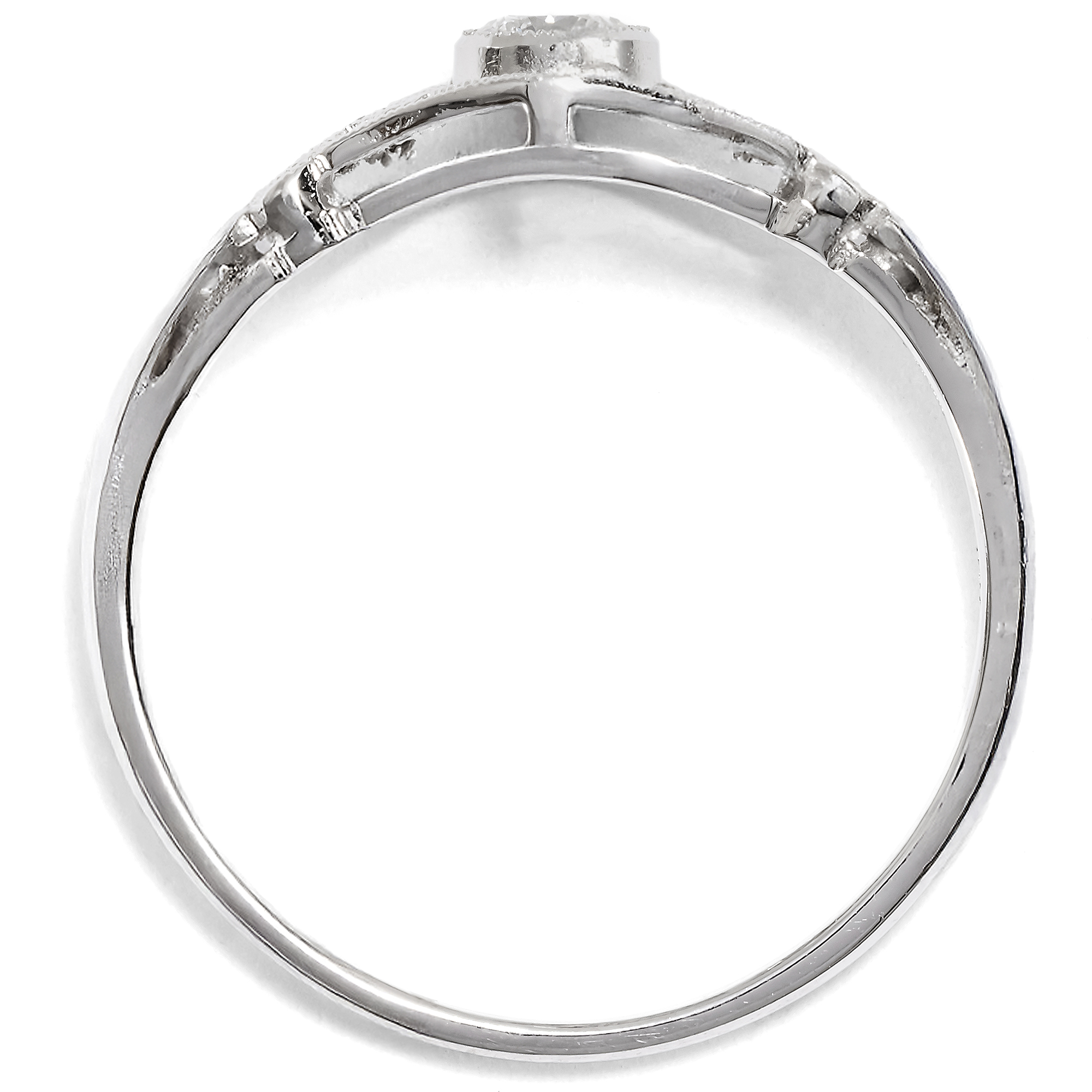 Delicate White Gold Ring With Flawless Diamond From Our Workshop Delicate White Gold Ring With Flawless Diamond From Our Workshop
